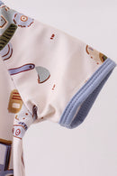 Excavator print bamboo romper