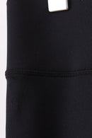 Black Scalloped Mom Yoga Active Leggings