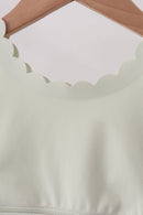 Green Scalloped Yoga Skorts Set