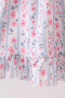 Pink Floral Bow Applique Bow Dress