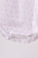 Pink Bow Smocked Swiss Dot Bubble