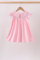 Pink Hydrangea Bow Smocked Dress