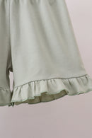 Camo Hunting Embroidered Ruffle Shorts Set