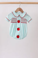 Blue Apple Smocked Bubble