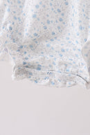 Blue Floral Embroidered Bubble