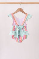Rainbow Stripe UPF Swim One-Piece