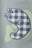 Green Fish Applique Shorts Set