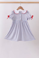 Blue Apple Smocked Plaid Dress