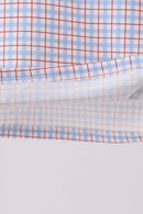 Blue Apple Embroidered Plaid Shorts Set