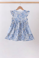 Blue Floral Print Dress