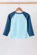 Teal Apple Embroidered Top