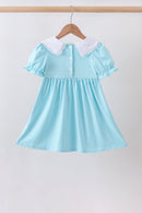 Blue Apple Smocked Lace Dress