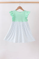 Mint Crayon Applique Dot Dress