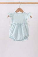 Light blue character embroidery ruffle bubble