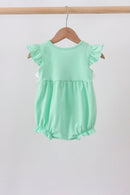 Green character embroidery ruffle bubble