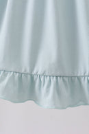 Light blue character embroidery ruffle dress