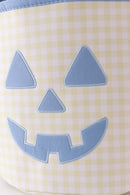 Yellow Pumpkin Applique Gingham Basket