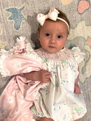 Wee Ones Baby Hair Bow Headbands – White & Pink Mini Bow 2-Pack