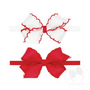 Wee Ones Baby Hair Bow Headbands – Red & White Mini Bow 2-Pack