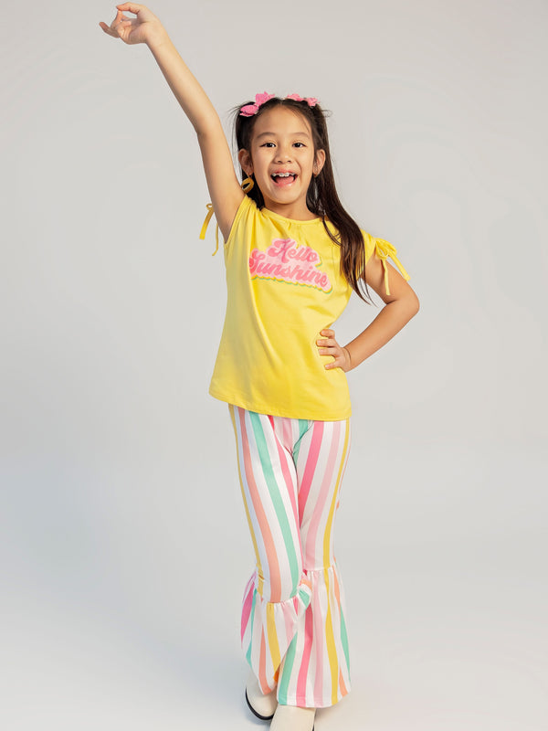 Hello Sunshine Colorful Stripes Pants Set