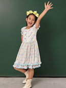 Pastel Floral Double Ruffle Dress: FINAL SALE
