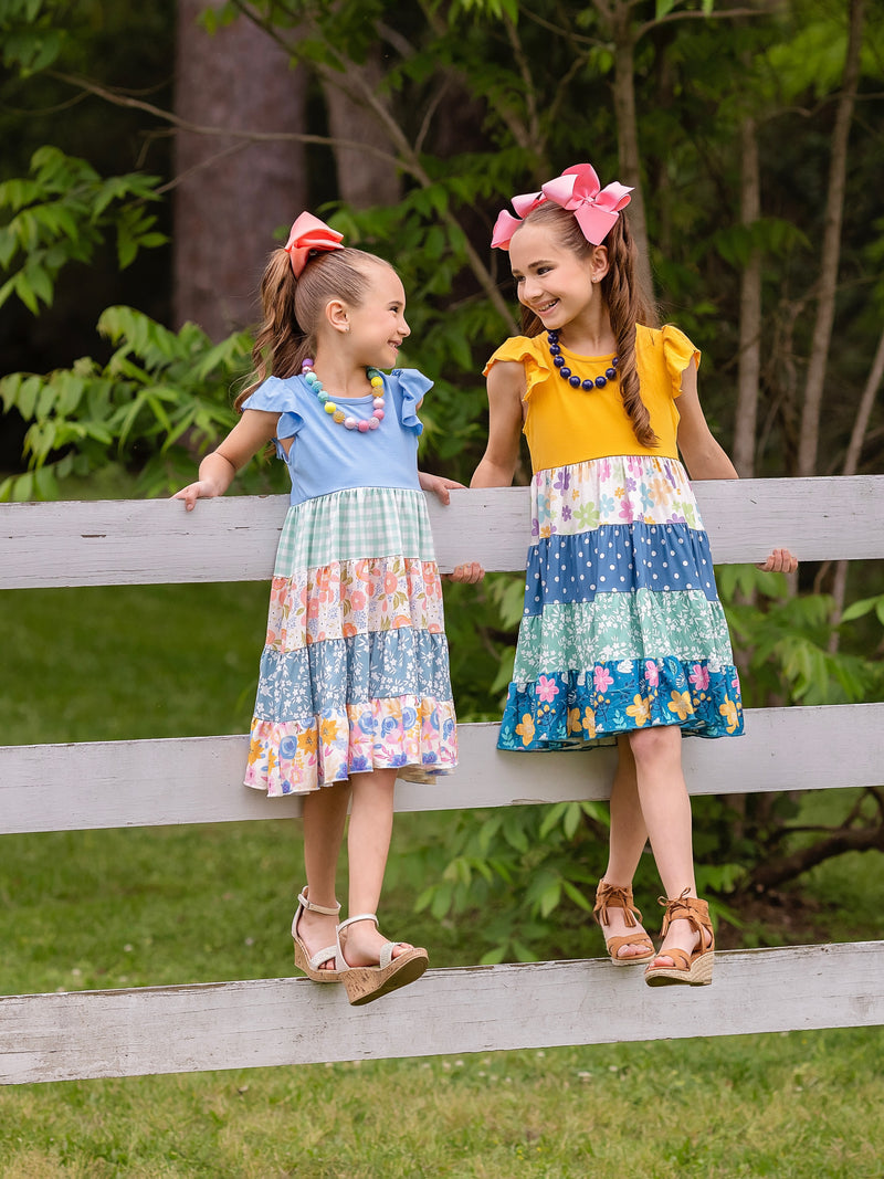 Periwinkle Tiered Floral Dress