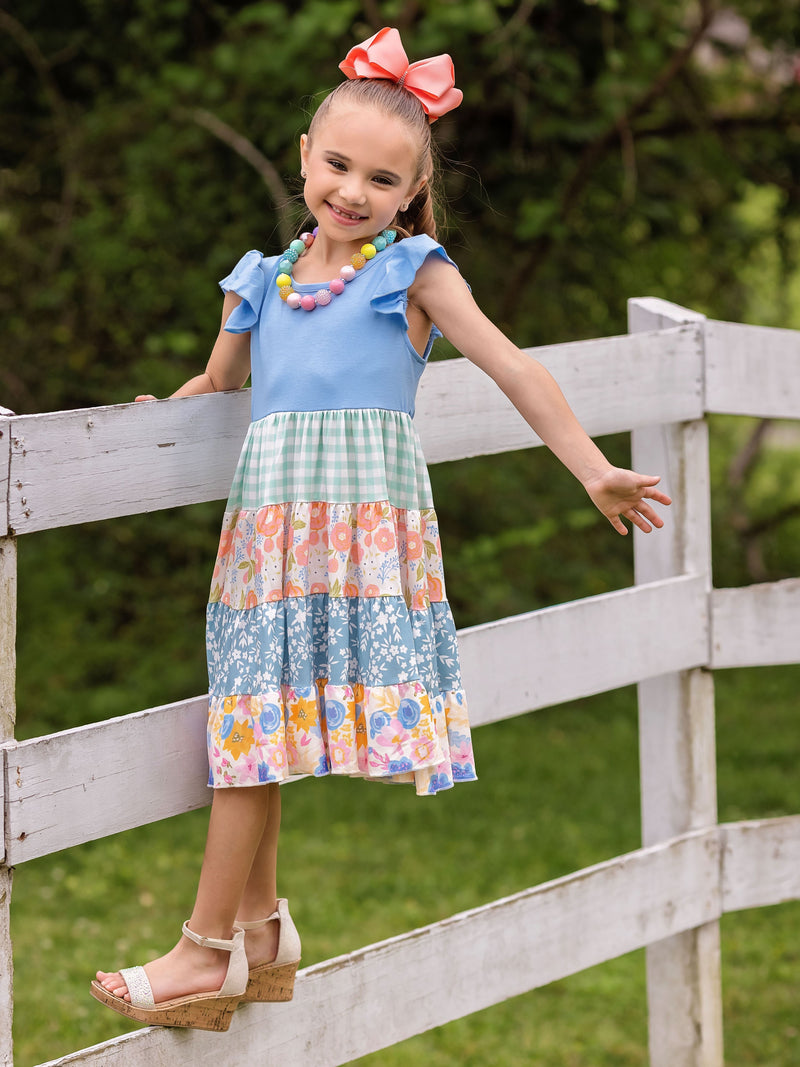 Periwinkle Tiered Floral Dress