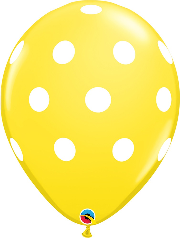 Yellow Polka Dot 11" Latex Balloons - 5 Pack for Birthday, Graduation & Party Decor