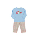 Hazel Blue Ho Ho Ho Plaid Pant Set