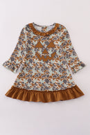 Halloween camouflage applique ruffle dress