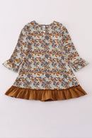Halloween camouflage applique ruffle dress