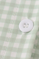 Sage turkey embroidery gingham button down shirt