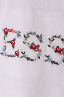 White velvet blessed embroidery mom&me sweatshirt