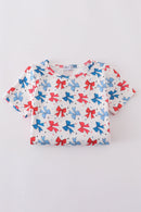 Bow applique print mom&me dress