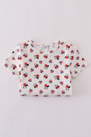 Character print bow applique mom&me dress