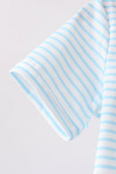 Blue School Apple French Knot Top