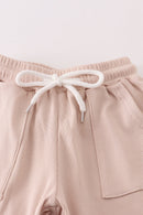 Cream MINI french knot pants set