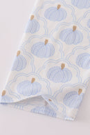 Blue pumpkin embroidery pants set