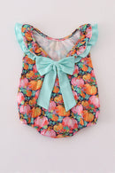 Pink pumpkin print ruffle bubble