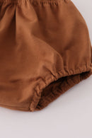 Brown plaid bloomer set