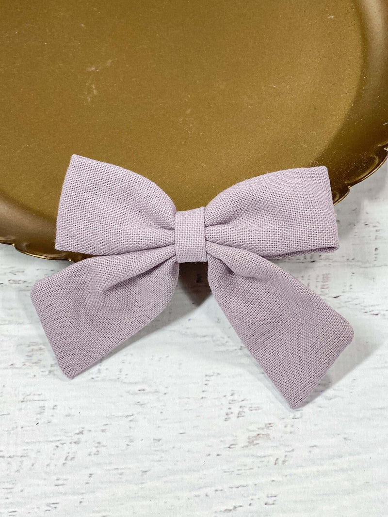 Linen Fabric Hair Bows: FINAL SALE