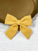 Linen Fabric Hair Bows: FINAL SALE