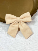 Linen Fabric Hair Bows: FINAL SALE