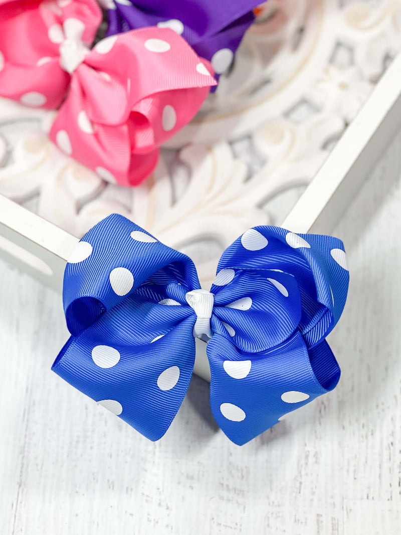 Polka Dot Hair Bow - Alligator Clip - 4.5" : FINAL SALE
