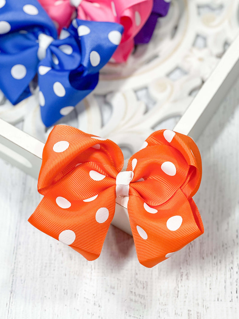 Polka Dot Hair Bow - Alligator Clip - 4.5" : FINAL SALE