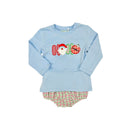 Hazel Blue Ho Ho Ho Plaid Diaper Set