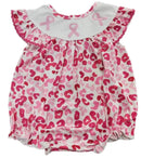 October awareness embroidery Romper