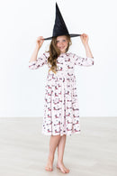 Happy Howl-oween 3/4 Sleeve Pocket Twirl Dress