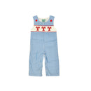 Hazel Blue Blue Gingham Candy Cane Embroidered Longall