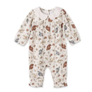 Larkspur Prairie Linen Western Romper With Eyelet Collar